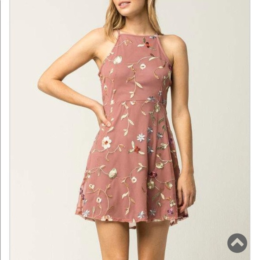 IVY & MAIN embroidered floral mesh dress